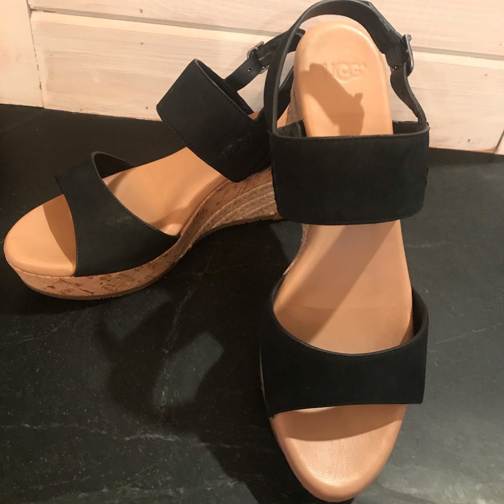 Ugg Black Elena wedge